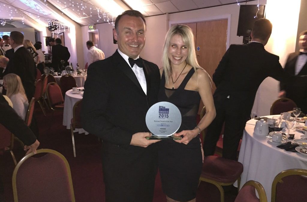 Celebrating at the Brighouse Echo Business Awards