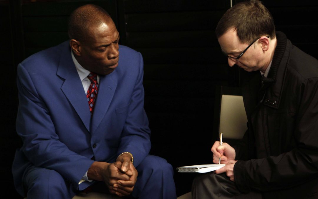 Martin Shaw interviewing bruno